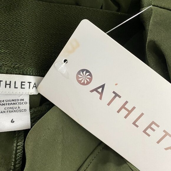 Athleta Brooklyn Heights Pants Size 6 Green Polyester Spandex NWT PT-2072 - Picture 10 of 13